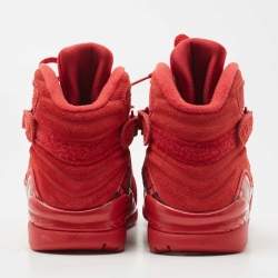 Pre Owned Air Jordans Red Suede Air Jordan 8 Valentine's Day Sneakers Size 36