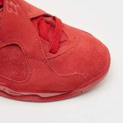 Pre Owned Air Jordans Red Suede Air Jordan 8 Valentine's Day Sneakers Size 36
