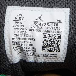 Air Jordans Grey Leather Air Jordan 1 High Top Sneakers Size 39