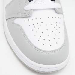 Air Jordans Grey Leather Air Jordan 1 High Top Sneakers Size 39