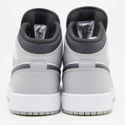 Air Jordans Grey Leather Air Jordan 1 High Top Sneakers Size 39