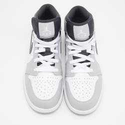 Air Jordans Grey Leather Air Jordan 1 High Top Sneakers Size 39