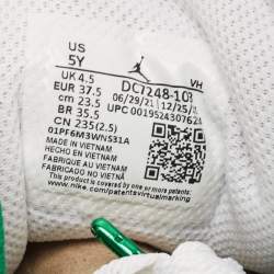 Pre Owned Air Jordans Grey/White Leather and Suede Air Jordan 1 High Top Sneakers Size 37.5