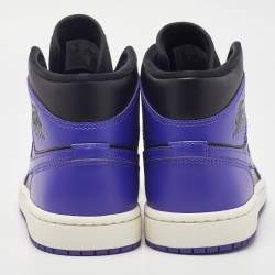 Air Jordans Purple/Black Leather Air Jordan 1 Mid Sneakers Size 39