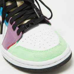 Air Jordan Multicolor Leather and Suede Jordan 1 Mid SE Lightblub Sneakers Size 38