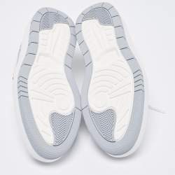 Pre Owned Air Jordans Grey/White Leather Elevate Air Jordan 1 Low Top Sneakers Size 38