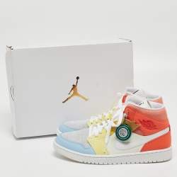 Air Jordan Multicolor Leather and Suede Jordan 1 Mid To My First Coach Sneakers Size 44