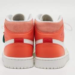 Air Jordan Multicolor Leather and Suede Jordan 1 Mid To My First Coach Sneakers Size 44