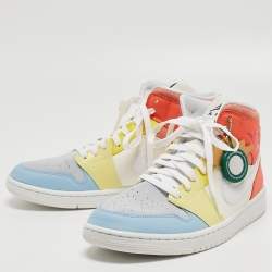 Air Jordan Multicolor Leather and Suede Jordan 1 Mid To My First Coach Sneakers Size 44