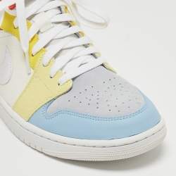 Air Jordan Multicolor Leather and Suede Jordan 1 Mid To My First Coach Sneakers Size 44