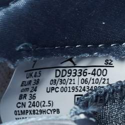 Pre Owned Air Jordans Blue Suede Air Jordan 1 High Top Sneakers Size 38