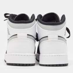 Pre Owned Air Jordans White/Black Leather Air Jordan 1 Shadow Sneakers Size 37.5