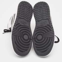 Pre Owned Air Jordans White/Black Leather Air Jordan 1 Shadow Sneakers Size 37.5