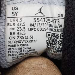 Pre Owned Air Jordans White/Black Leather Air Jordan 1 Shadow Sneakers Size 37.5