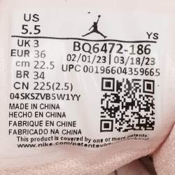 Pre Owned Air Jordans Pink/White Leather Jordan 1 Mid Strawberries and Cream Sneakers Size 36