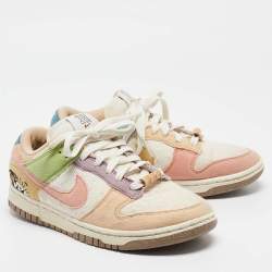 Air Jordans Multicolor Fabric and Suede Air Jordan 1 Sneakers Size 38