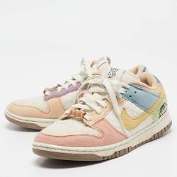 Air Jordans Multicolor Fabric and Suede Air Jordan 1 Sneakers Size 38