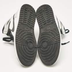 Pre Owned Air Jordans Multicolor Leather Jordan 1 Retro High Silver Toe Sneakers Size 38.5