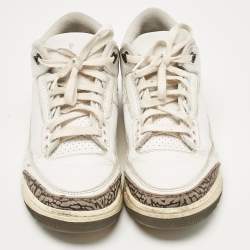 Pre Owned Air Jordan White Leather Jordan 3 Retro Neapolitan Dark Mocha Sneakers Size 41