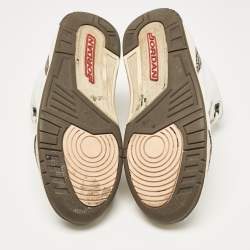 Pre Owned Air Jordan White Leather Jordan 3 Retro Neapolitan Dark Mocha Sneakers Size 41