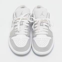 Air Jordans Grey/White Air Jordan 1 Lace Up Sneakers Size 37.5