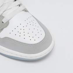 Air Jordans Grey/White Air Jordan 1 Lace Up Sneakers Size 37.5