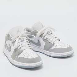Air Jordans Grey/White Air Jordan 1 Lace Up Sneakers Size 37.5