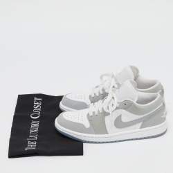 Air Jordans Grey/White Air Jordan 1 Lace Up Sneakers Size 37.5