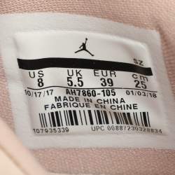 Pre Owned Air Jordans Beige/Rose Gold Patent and Leather Jordan 11 Low Top Sneakers Size 39