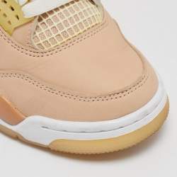 Air Jordans Beige Durabuck Leather Jordan 4 Retro Shimmer Sneakers Size 38