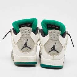 Air Jordans White Leather Jordan 4 High Top Sneakers Size 38.5