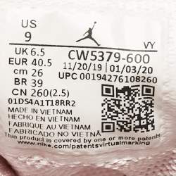 Pre Owned Air Jordans Pink/White Leather and Suede Air Jordan 1 Mid Top Sneakers Size 40.5