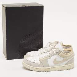 Pre Owned Air Jordans Multicolor Leather and Suede Jordan 1 Low SE Craft Inside Out Tech Grey Sneakers Size 40.5