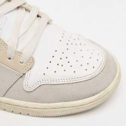 Pre Owned Air Jordans Multicolor Leather and Suede Jordan 1 Low SE Craft Inside Out Tech Grey Sneakers Size 40.5