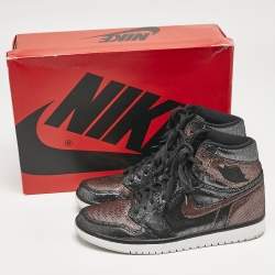 Air Jordans Metalic Suede Jordan 1 Retro High Fearless Metallic Rose Gold Sneakers Size 42
