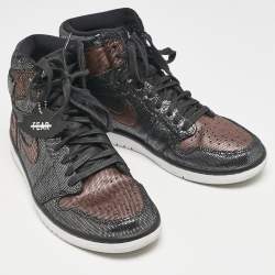 Air Jordans Metalic Suede Jordan 1 Retro High Fearless Metallic Rose Gold Sneakers Size 42