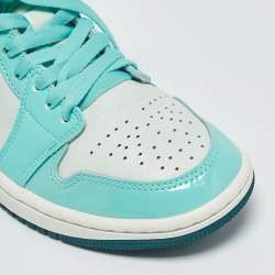 Air Jordans Green/White Leather Jordan Chenille Bleached Turquoise Sneakers Size 35.5