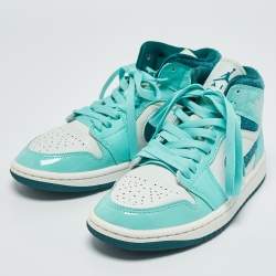 Air Jordans Green/White Leather Jordan Chenille Bleached Turquoise Sneakers Size 35.5