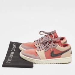 Air Jordans Multicolor Nubuck Leather and Suede Jordan 1 Low Canyon Rust Sneakers Size 39