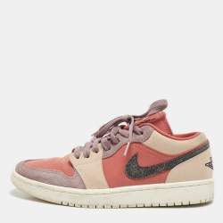 Air Jordans Multicolor Nubuck Leather and Suede Jordan 1 Low Canyon Rust Sneakers Size 39