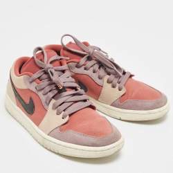 Air Jordans Multicolor Nubuck Leather and Suede Jordan 1 Low Canyon Rust Sneakers Size 39