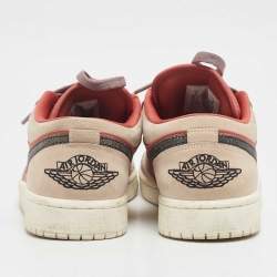 Air Jordans Multicolor Nubuck Leather and Suede Jordan 1 Low Canyon Rust Sneakers Size 39