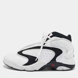 Air Jordans White Leather and Mesh Jordan OG White Black Sneakers Size 38.5