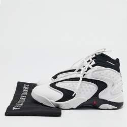 Air Jordans White Leather and Mesh Jordan OG White Black Sneakers Size 38.5