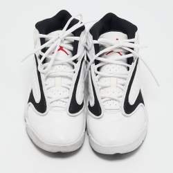 Air Jordans White Leather and Mesh Jordan OG White Black Sneakers Size 38.5