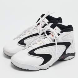Air Jordans White Leather and Mesh Jordan OG White Black Sneakers Size 38.5