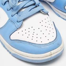 Air Jordans Blue/White Leather Jordan 1 Low White Ice Blue Sneakers Size 40