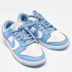Air Jordans Blue/White Leather Jordan 1 Low White Ice Blue Sneakers Size 40