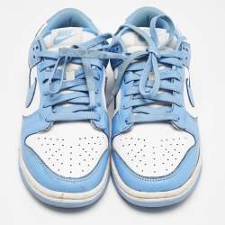 Air Jordans Blue/White Leather Jordan 1 Low White Ice Blue Sneakers Size 40