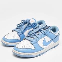 Air Jordans Blue/White Leather Jordan 1 Low White Ice Blue Sneakers Size 40